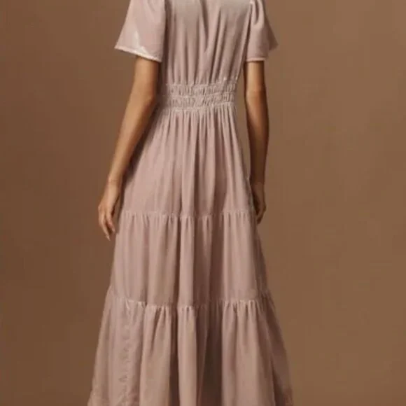 The Somerset Maxi Dress: Velvet Edition by Anthropologie in Lavender size M - Picture 4 of 4